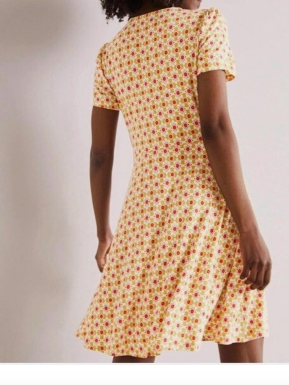 Boden Floral Crew Neck Jersey Short Sleeve Mini Dress Size 16/18L NWOT - Picture 3 of 9